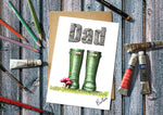 Dad Wellies Greetings Card 7x5