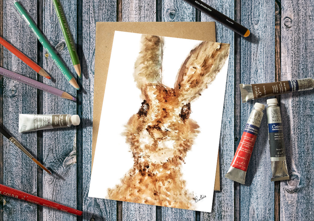 A Loose Panting of a Hare Greetings Card