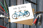 Mr & Mrs Tandem Bicycle Greetings Card 7x5