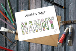 World's Best Nanny Greetings Card 7x5