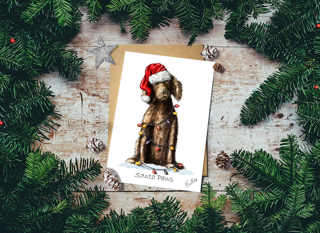 Santa Paws Dog Christmas Card