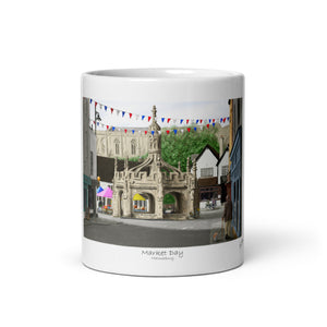 Market Day, White glossy mug