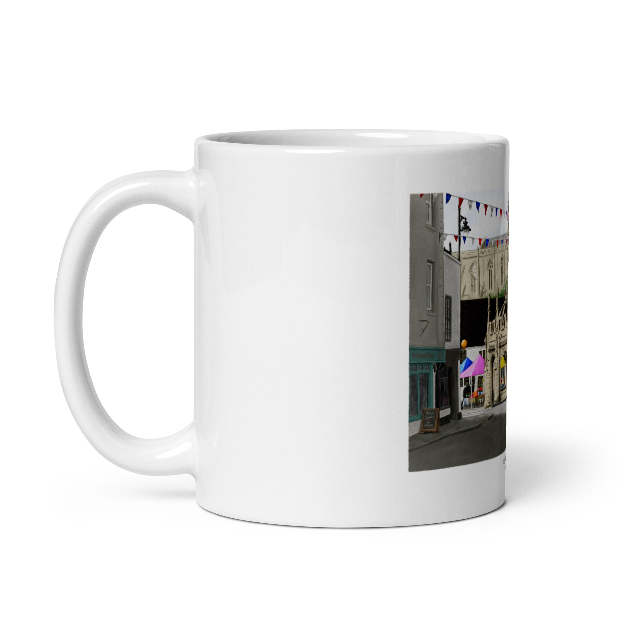 Market Day, White glossy mug