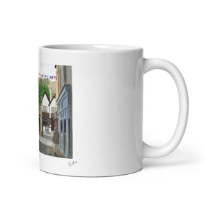 Market Day, White glossy mug