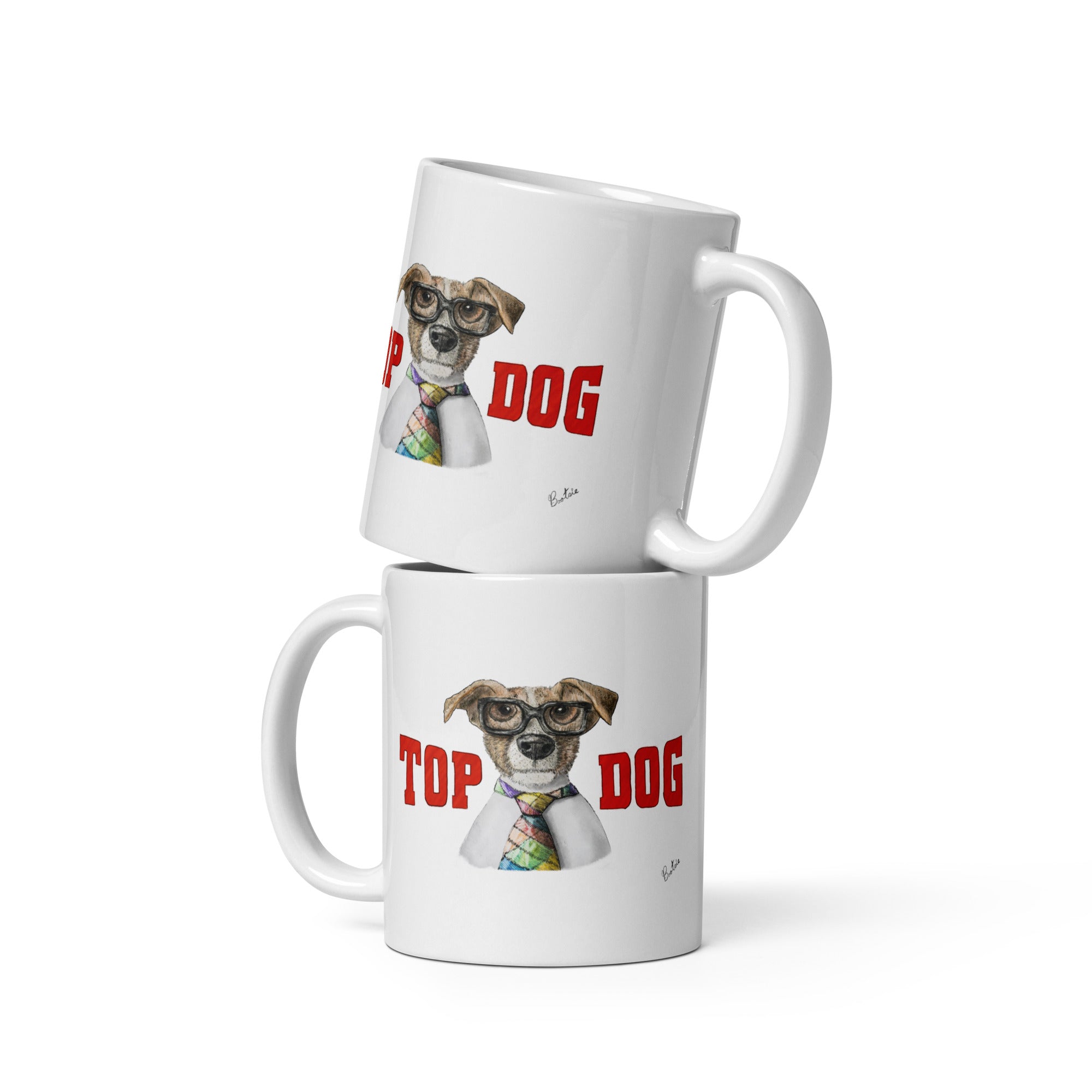 Top Dog, White glossy mug