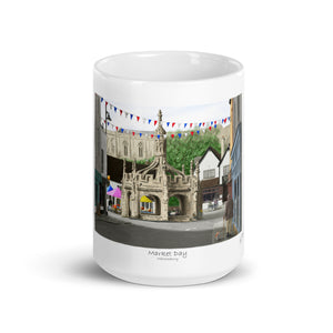Market Day, White glossy mug