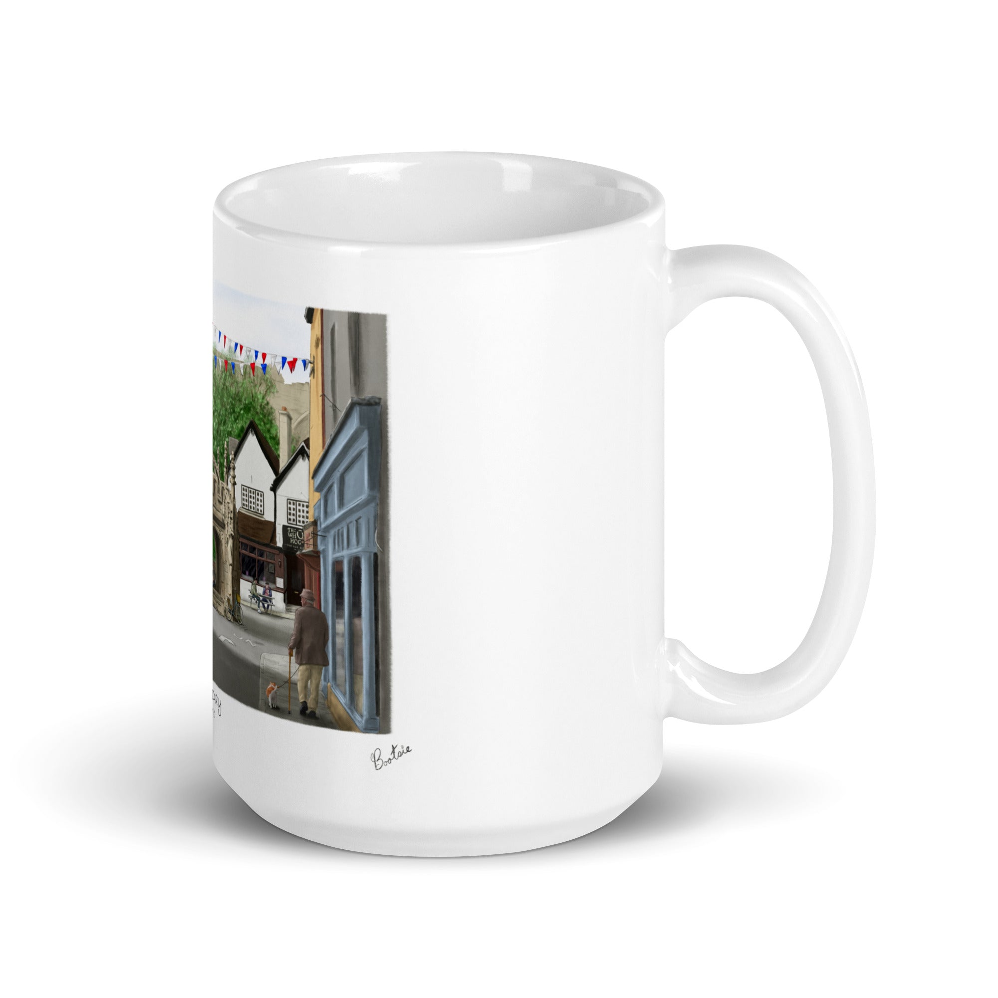 Market Day, White glossy mug