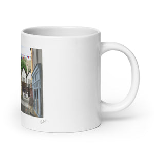 Market Day, White glossy mug