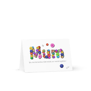 Mum Buttons, Bootsie,Greeting card