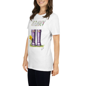 Bootsie Art, Nanny Wellingtons, Short-Sleeve Unisex T-Shirt