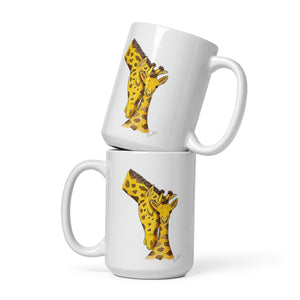 Giraffe,White glossy mug